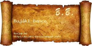 Bujáki Bence névjegykártya